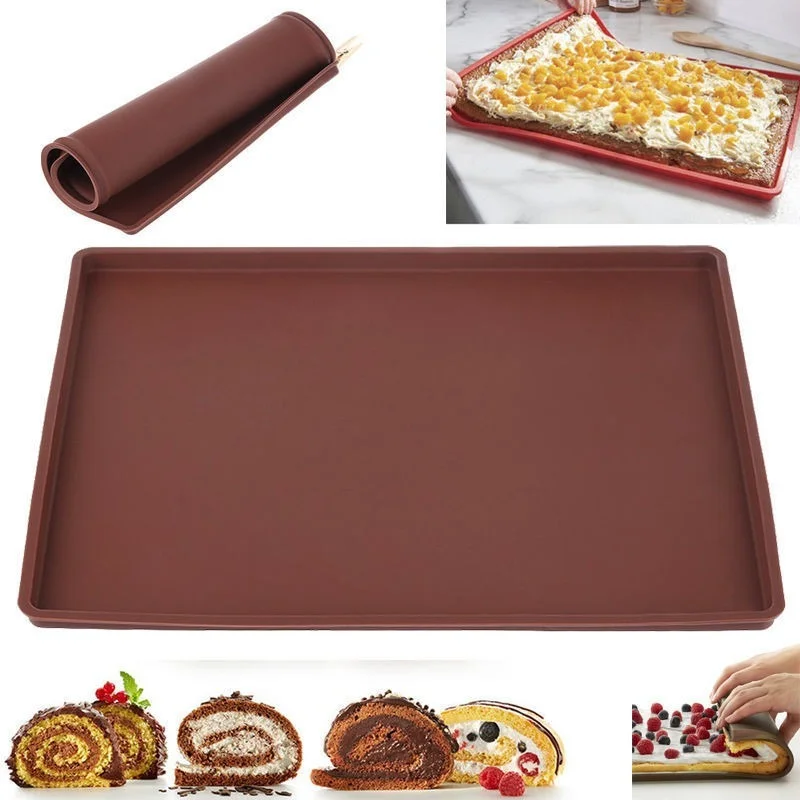 1PC Silicone Baking Mat Cake Roll Pad Macaron Swiss Roll Oven Mat Bakeware Baking Tools Kitchen Accessories