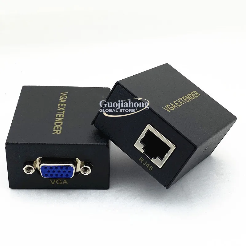 

VGA Extender 60m VGA to RJ45 Network Cable CAT6 Signal Transmitter VGA Extender Projection