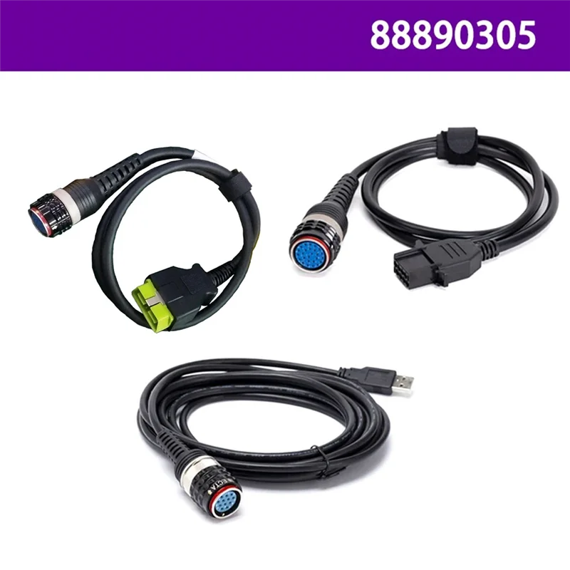 1 مجموعة obd2 كابل التشخيص الرئيسي + كابل يو اس بي + كابل 8PIN لأجزاء فولفو واجهة Vocom كابل الاختبار الرئيسي أدوات التشخيص 88890304-T