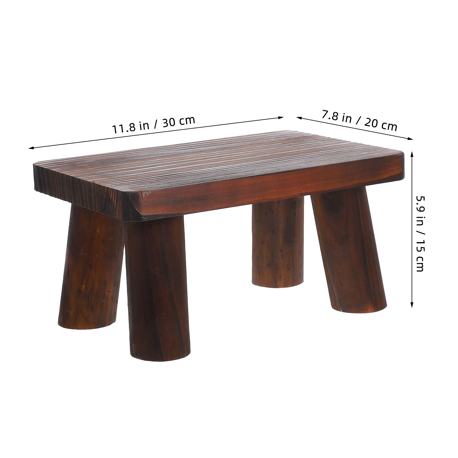 Banqueta de madeira para idosos, cabeceira pequena, rústica, portátil, resistente, antiderrapante, para ambientes internos e externos