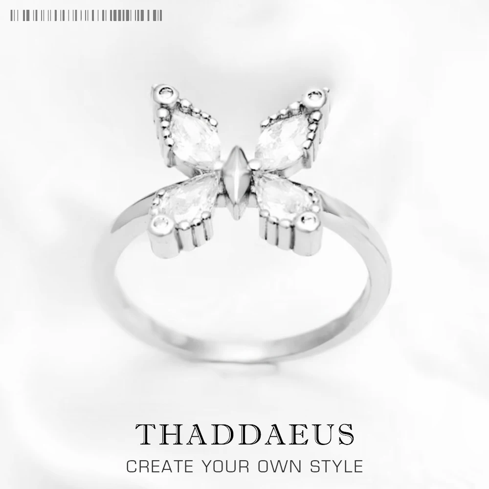 

Женское кольцо с белой бабочкой, ювелирное изделие из серебра 925 пробы с драгоценными камнями в европейском стиле, романтический подарок на лето