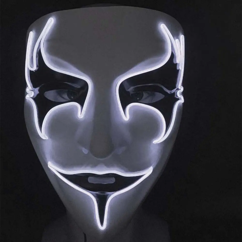 

Props Party Props Luminous Mask Flashing Mask Neon LED Mask Led Light up Mask V For Vendetta Mask Glowing Mask Cosplay Mask