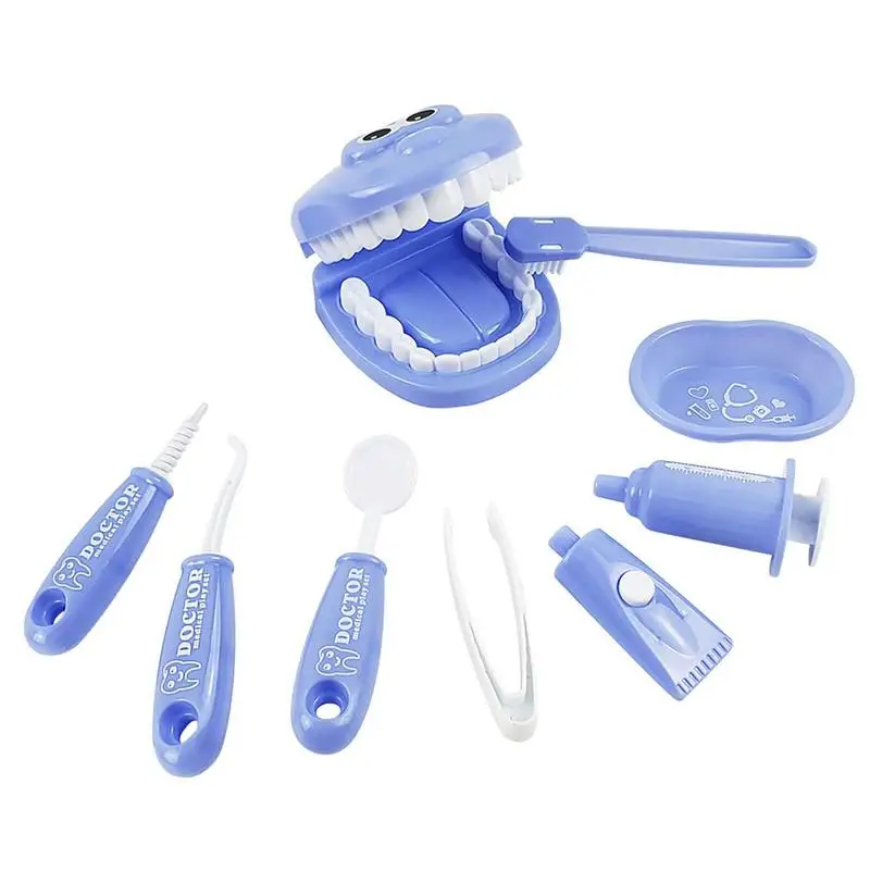 Kit médico para o miúdo 9 pçs playset dentista educacional fingir jogar dentista ferramentas conjunto para crianças traje role play escola