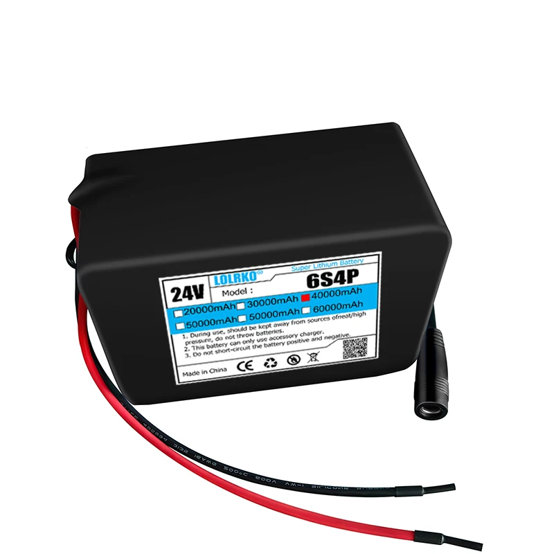 6s4p 24V 40Ah 18650 Battery Lithium Battery 25.2v 40000mAh Moped /Electric/Li Ion Battery Pack