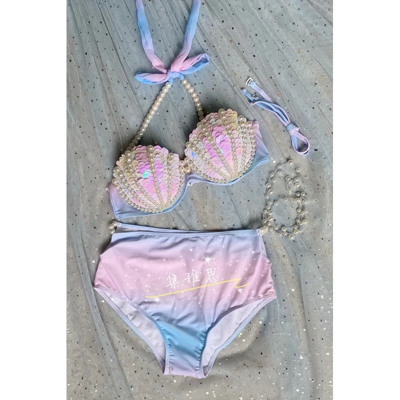 

DY20 Взрослый хвост русалки с жемчужными ракушками, нижнее белье, костюм для женщин, костюмы для косплея, купальный костюм, купальник, костюмы25
