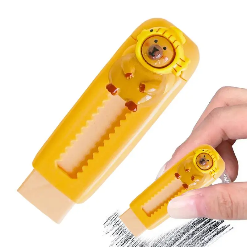 Bonito push pull capivara borracha macia material escolar limpo bagunça estacionária escritório estudante borracha retrátil para crianças