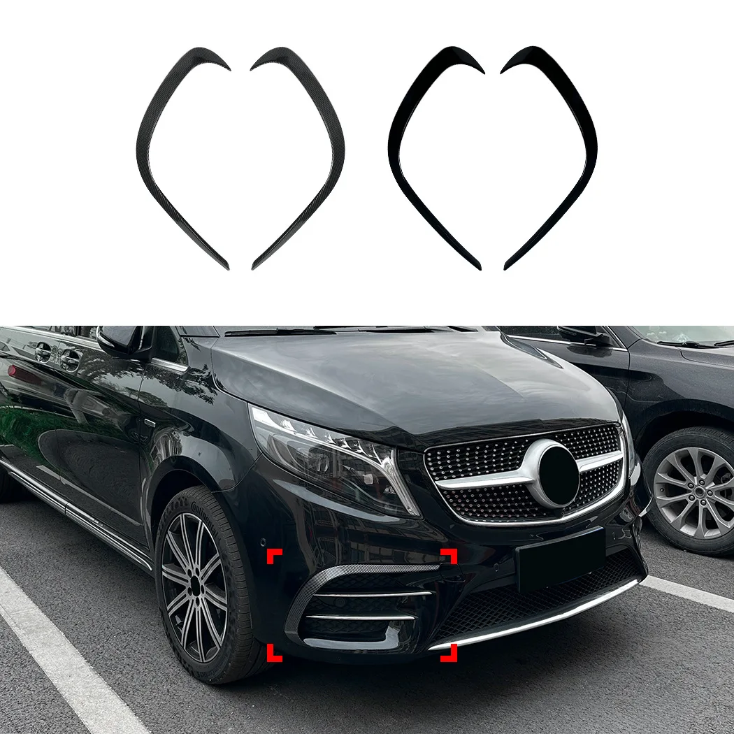 

Car Front Air Knife Spoiler Lower Wind Blade Splitter For Mercedes Benz V-Class W447 2016-2023 AMG Line Body Exterior Modified