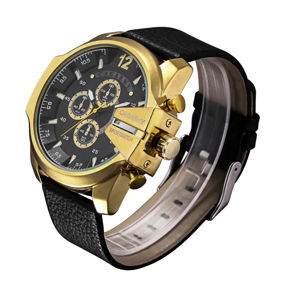 Gold Watch Men Top Brand Luxury Cagarny Quartz Men's Wrist Watches Man Waterproof Date Male Clock Sports Military Relojes Hombre