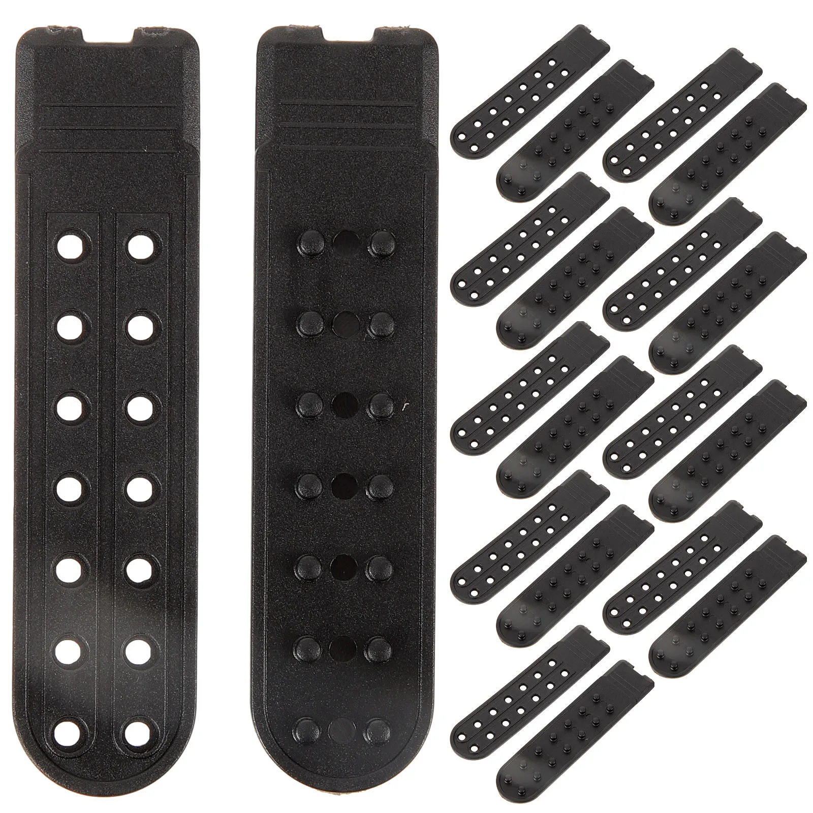 10 pares de extensores de chapéu ajustáveis, tampa de plástico portátil, suprimentos, faixas de reparo substituíveis para conforto de ajuste perfeito