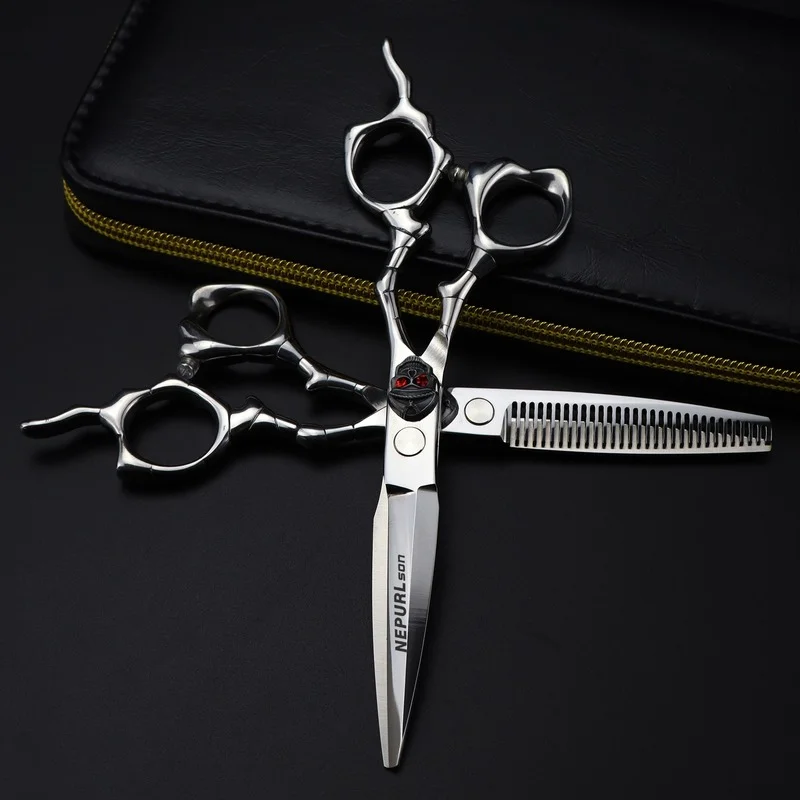 

6 Inch Skull Hair Cutting Scissors High Quality Barber Professional Hair Hairdressing Thinning Scissors Salon Hair Shears