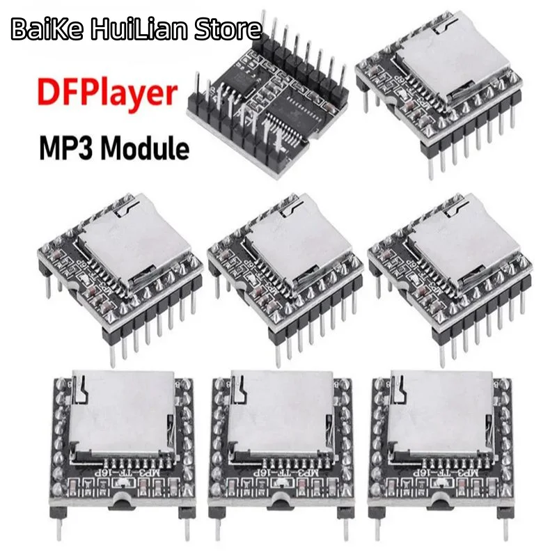 

Dfplayer Mini Mp3 Player Module Tf Card U Disk Mini Mp3 Df Player Audio Voice Module Io/serial Port/ad Mp3-tf-16p For