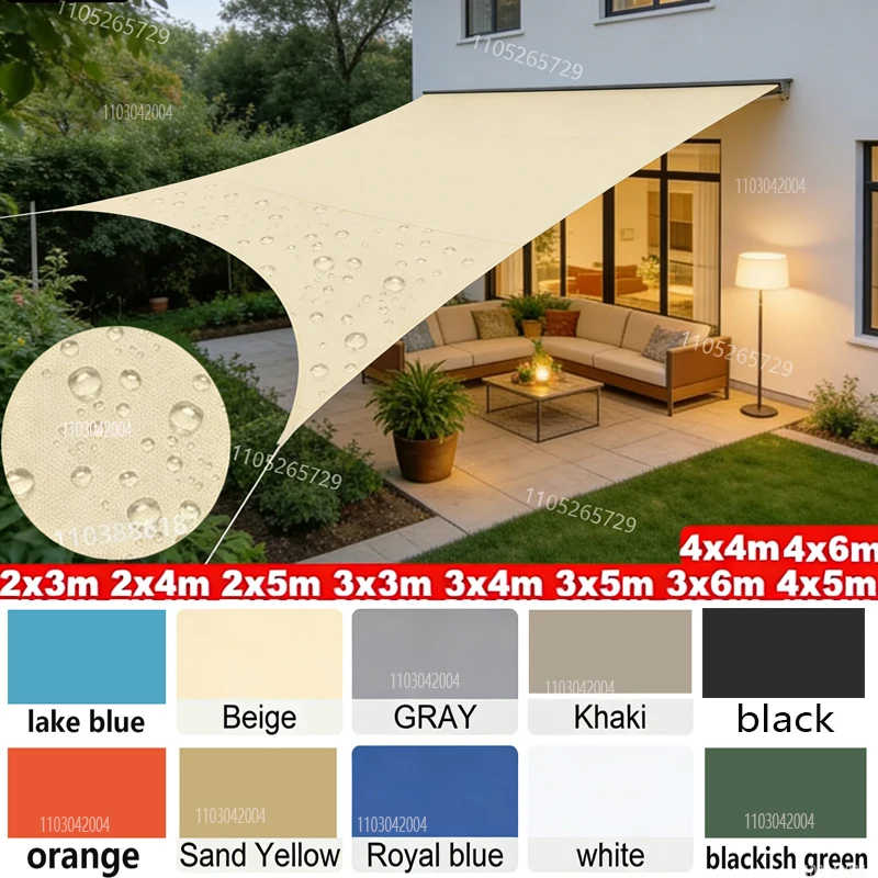 Outdoor-Camping-Sonnenschutz, großes rechteckiges Sonnensegel, Balkon-Sonnenschutzstoff, Innen-Dachüberdachung, rechteckiger Sonnenschutz
