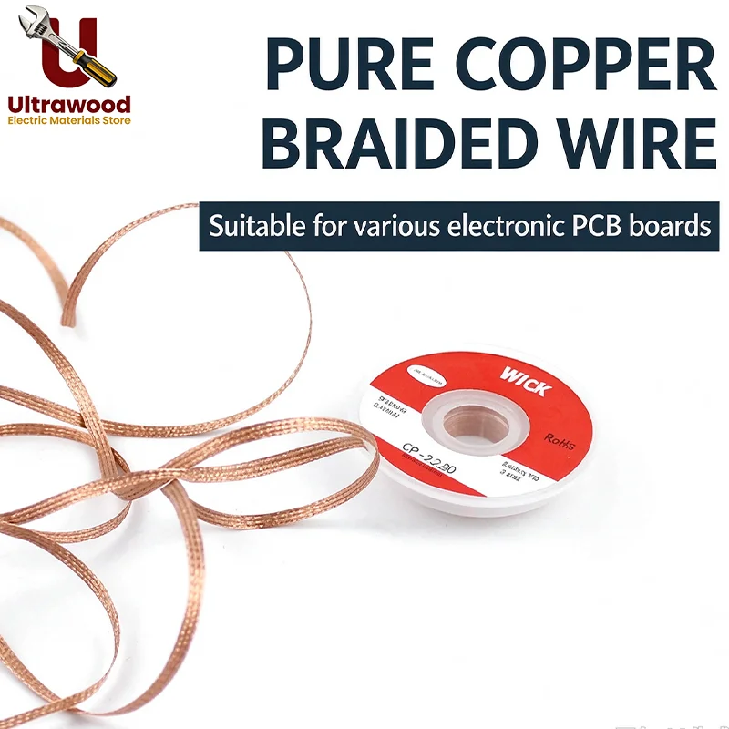 Desoldering Braid Solder Wick 1/1.5/2/2.5//3/4mm Width 1.5M Length High Purity Copper With Flux For PCB BGA SMD Soldering Repair
