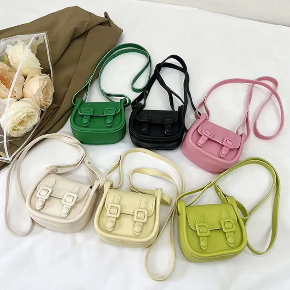 

Casual Elegant Mini Saddle Bag Candy Color PU Leather Small Square Bag French Retro Lipstick Bag Female