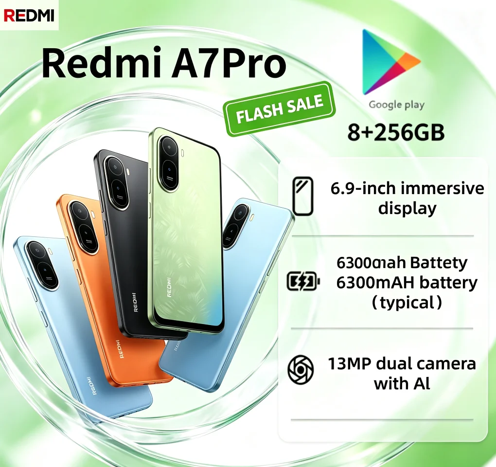 Premium Budget 2026 Global Unlocked Redmi A7Pro Gaming Cellphone 8GB RAM 256GB ROM 6.9