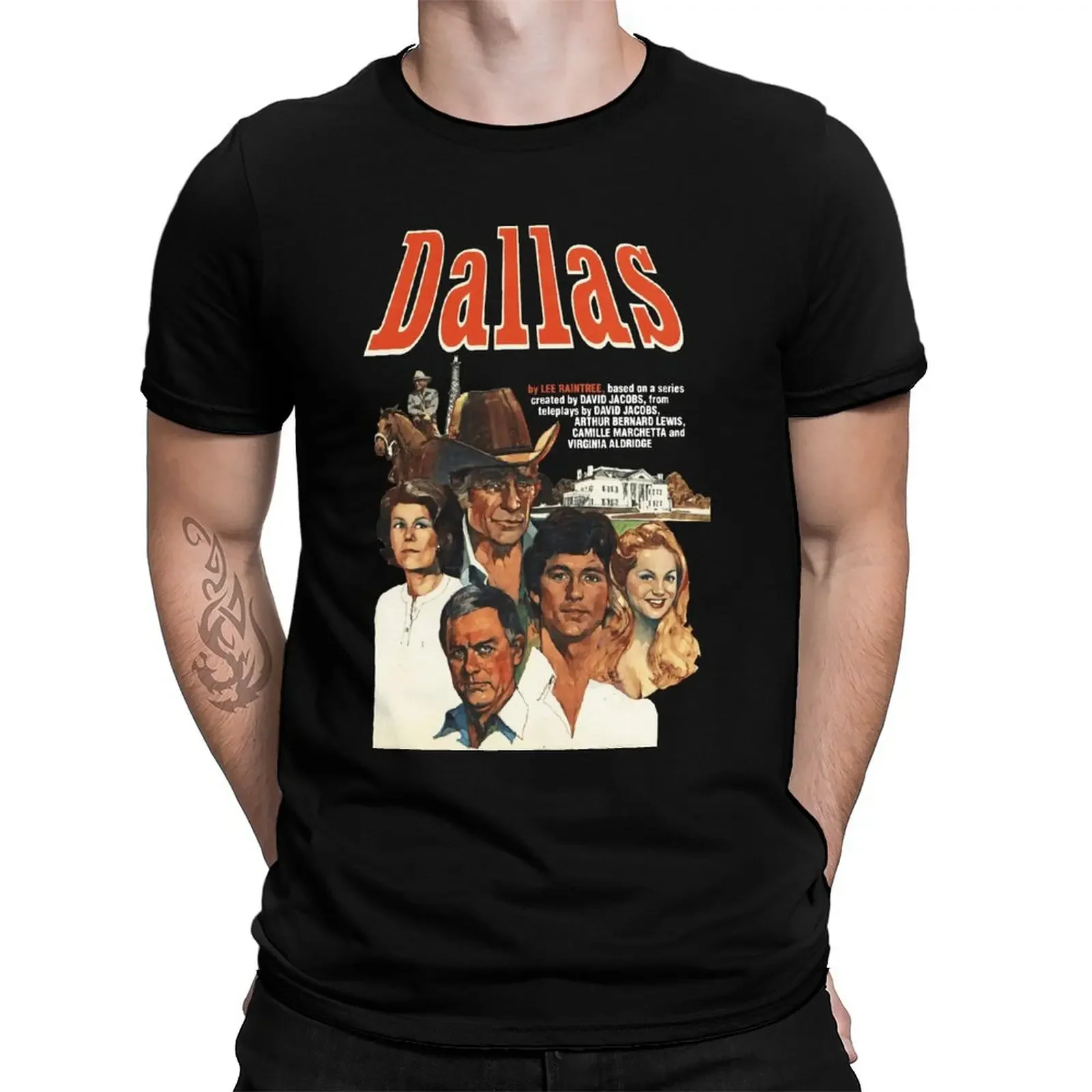 Dallaass 80S Classic Tv Series J.R. Hipster Crewneck Oversized T Shirt Lightweight Cotton for Men