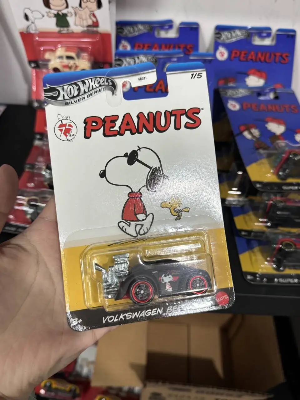 Hot Wheels Série Prata 75th Amendoim Snoopy Volkswagen Beetle Super Gnat Honda Bully Goat 1/64 Diecast Modelo Carro Brinquedo Presentes