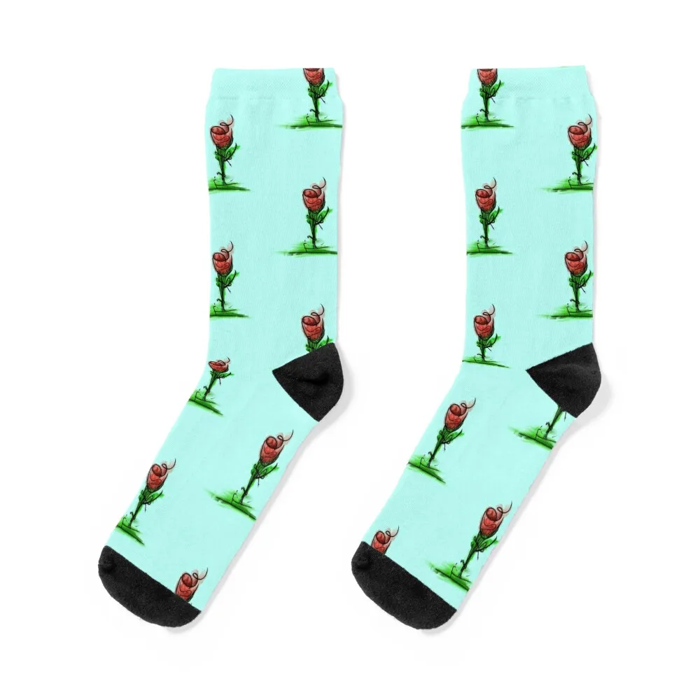 roses, flower lineart Socks kids colored Girl'S Socks Men's