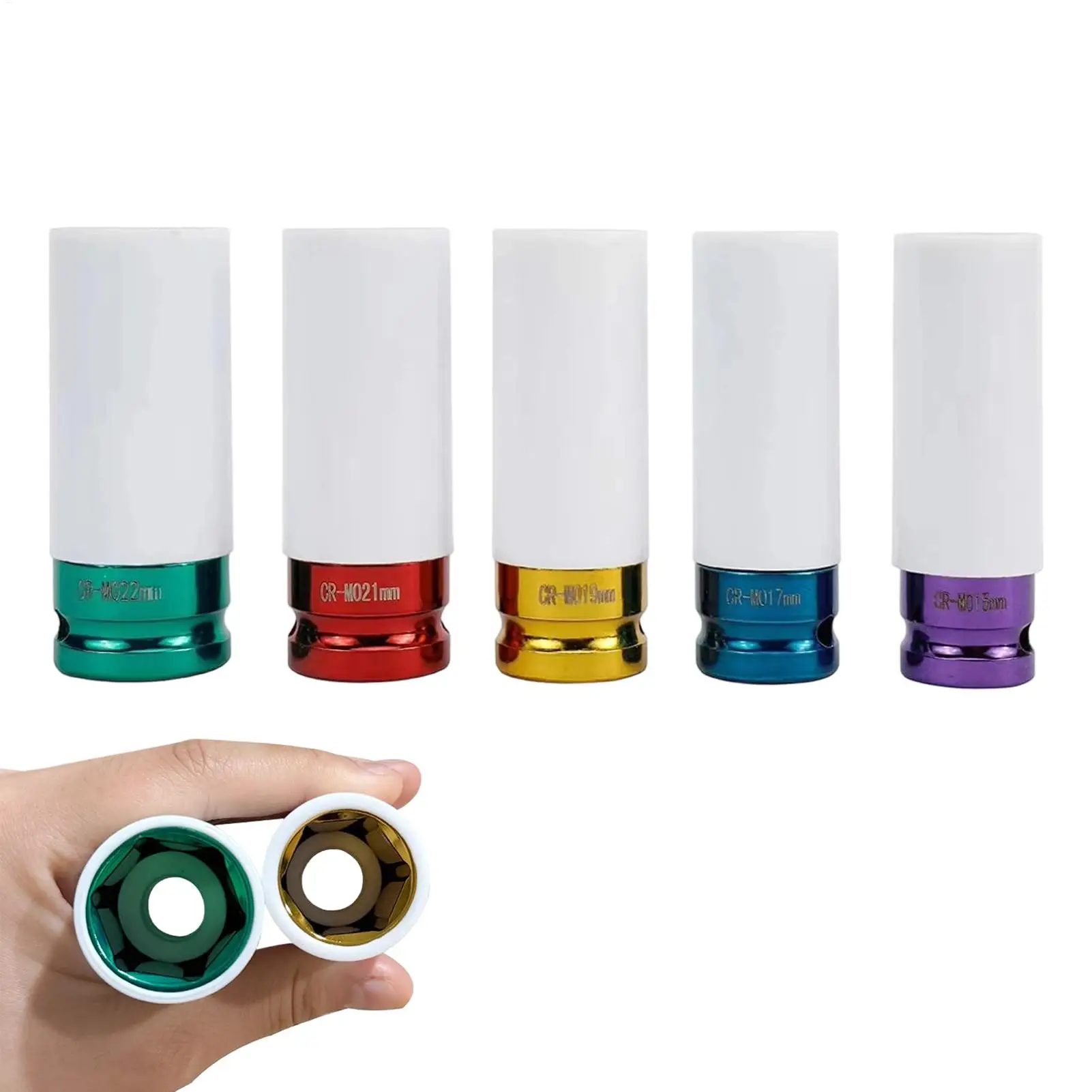 

Lug Nut Sockets Non-Marring Sleeves 5 Pieces Steel Lug Socket Set For Truck Auto Pickup SUV Sedan Brake Service Tire Rotation