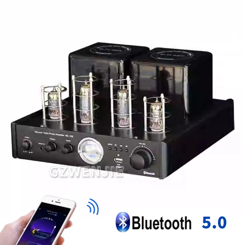 

NE10S Tube Amplifier Hifi Vacuum BT5.0 Hybrid Stereo Sound USB AUX Opt Remote Phono 80W 2.1 Channel for Turntables