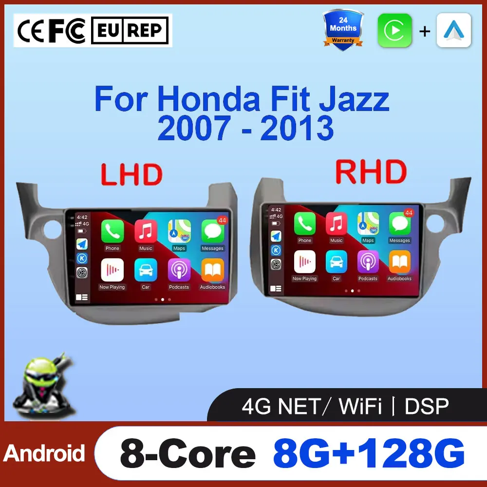 

Android Auto Car Radio For Honda Fit Jazz 2007 - 2013 Multimedia Video Player Mirror Connection Split Screen Head Unit No 2 Din
