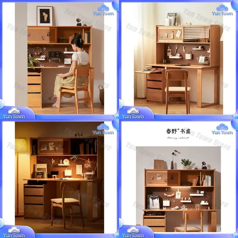 Nordic Solid Wood Desk for Home Office Study Computer Desk Japanese Style Minimalist Multi Functional Writing Desk for Small