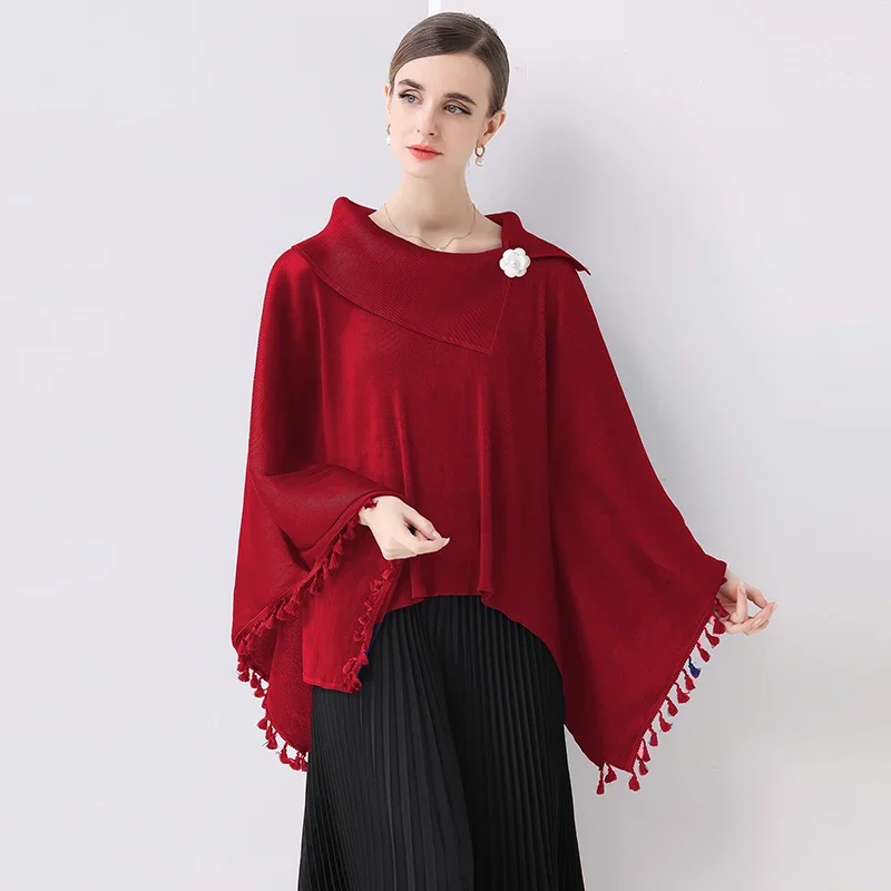 Greenora 2025 High Quality New Fashion Loose Tassel T-Shirt Round Collar Batwing Sleeve Big Size High Strenchy Women's Tops
