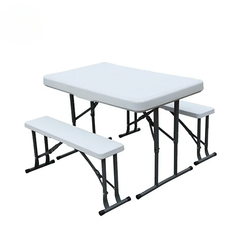 Blow molded table, outdoor portable folding table, stall, barbecue table, one two stools, beer  large food stall