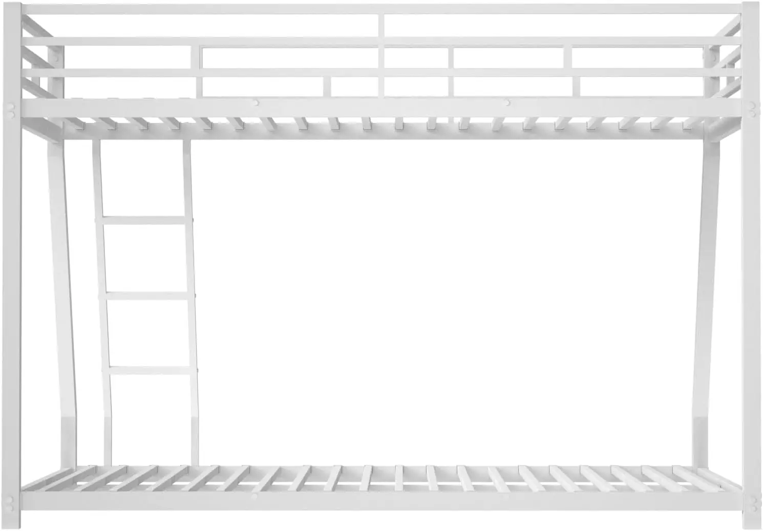 Beliche duplo sobre cama completa com estrutura de metal, design que economiza espaço, cama de metal para crianças e adolescentes, fácil montagem, branco