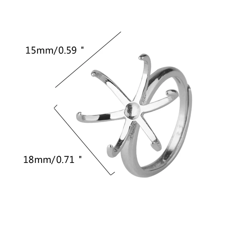 مجموعة من 4 حلقات شوكية مخلبية قابلة للتعديل وقواعد نحاسية فارغة لصنع المجوهرات بنفسك