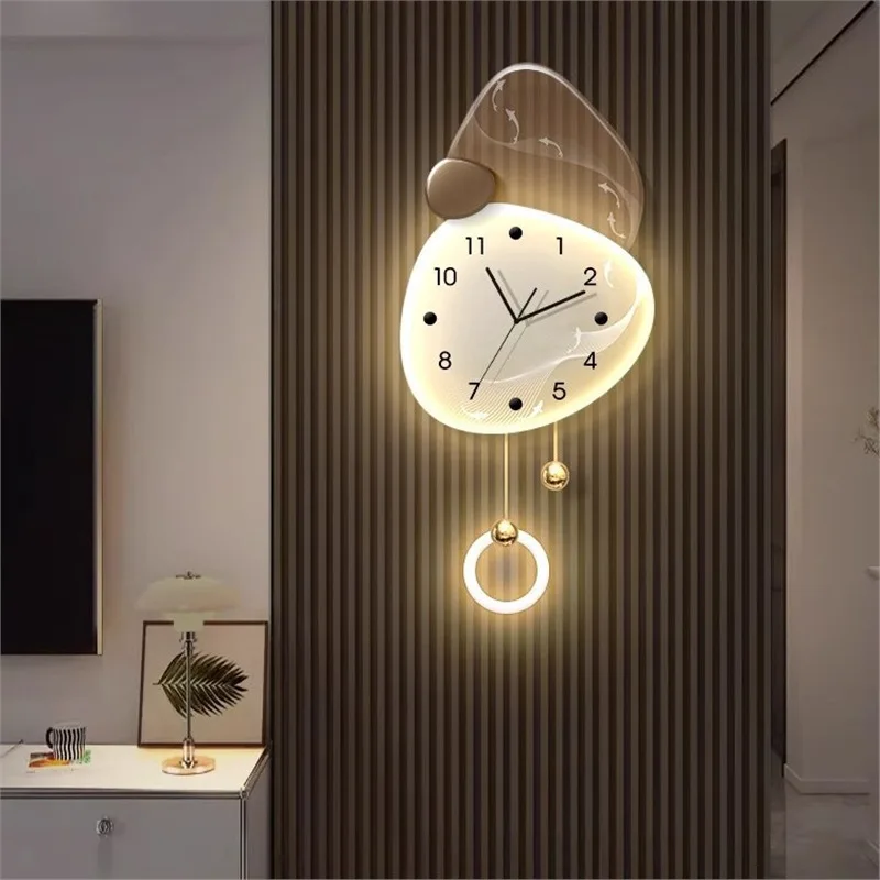 Decorative Wall Clock Analog Display Arabic Digital Tile Aluminum Alloy Wall Mounted