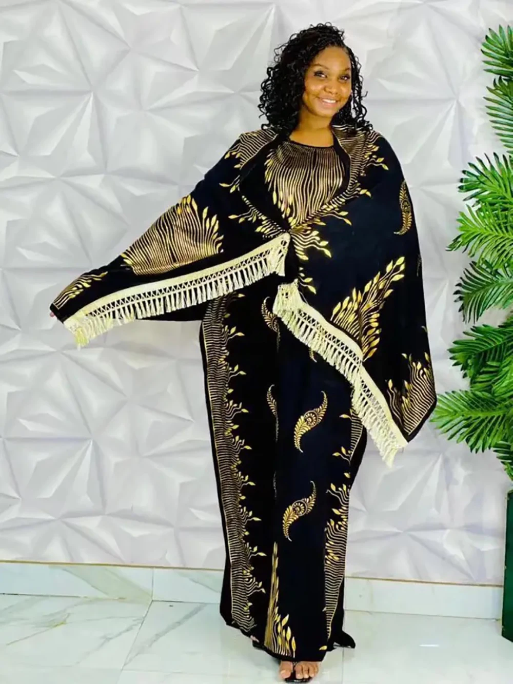 2024 Summer Short Sleeve Cotton Abaya Gold Stamping Boubou Max Islam Women Party Dress with Big Scarf African Muslim Femme Dress