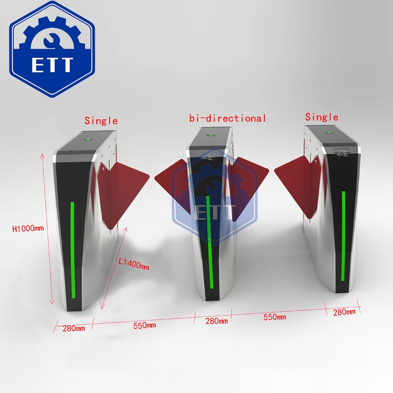 플랩 배리어 턴타일 출입 통제 시스템, 스테인리스 게이트, 건설 현장용 양방향 보안 문짝