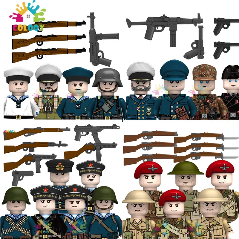 

Новые детские игрушки WW2 Naval Building Blocks, 4 шт./компл., советские военно-морские солдаты PPS, мини-фигурки, игрушки для мальчиков, рождественские подарки