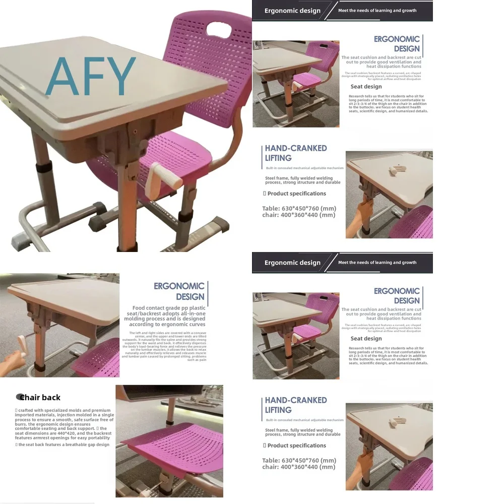 Adjustable School Desk and Chair Set for Students Home Study Writing Desk for Kids Learning Table for Classroom Office Use