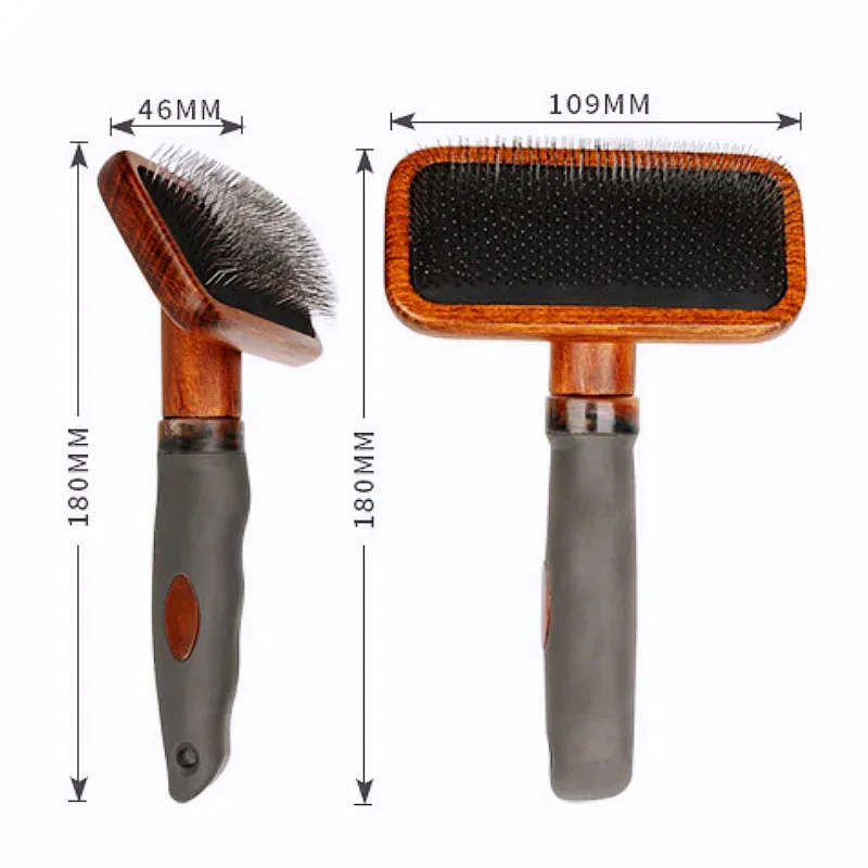 

Professional Dog Brush for Long Hair Pets Wooden Grooming Comb Removes Loose Undercoat Massages Skin Cat Brush