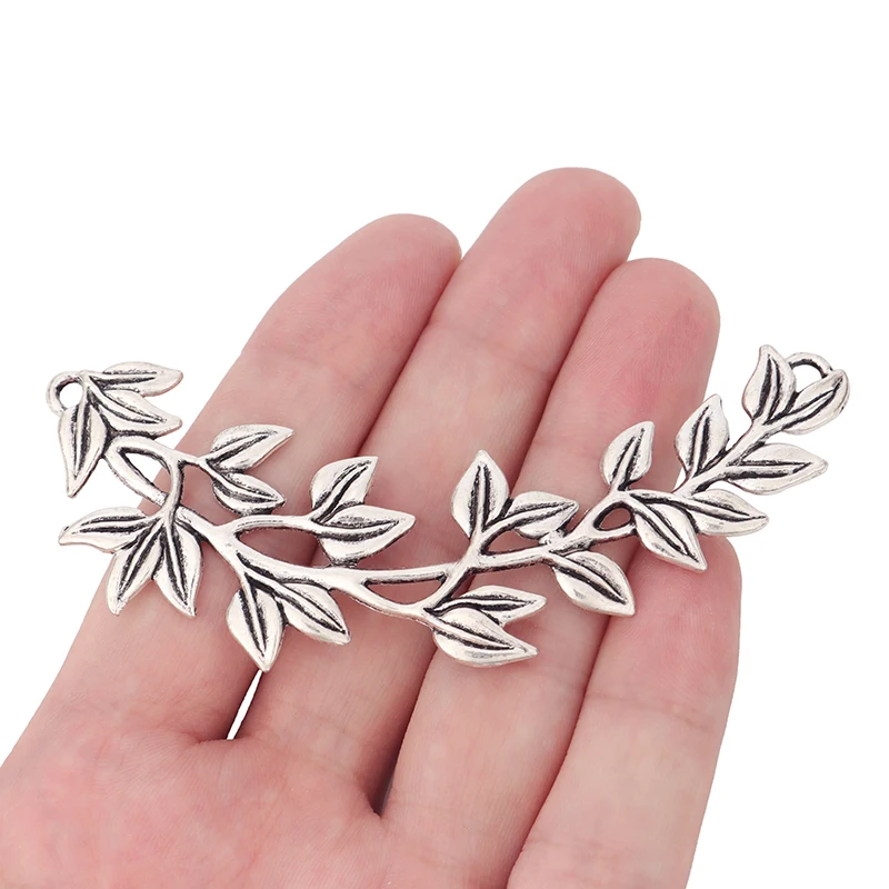 

3 x Tibetan Silver Large Branchs Leaf Connectors Charms Pendants for DIY Necklace Jewelry Making Findings Accessories 87x25mm