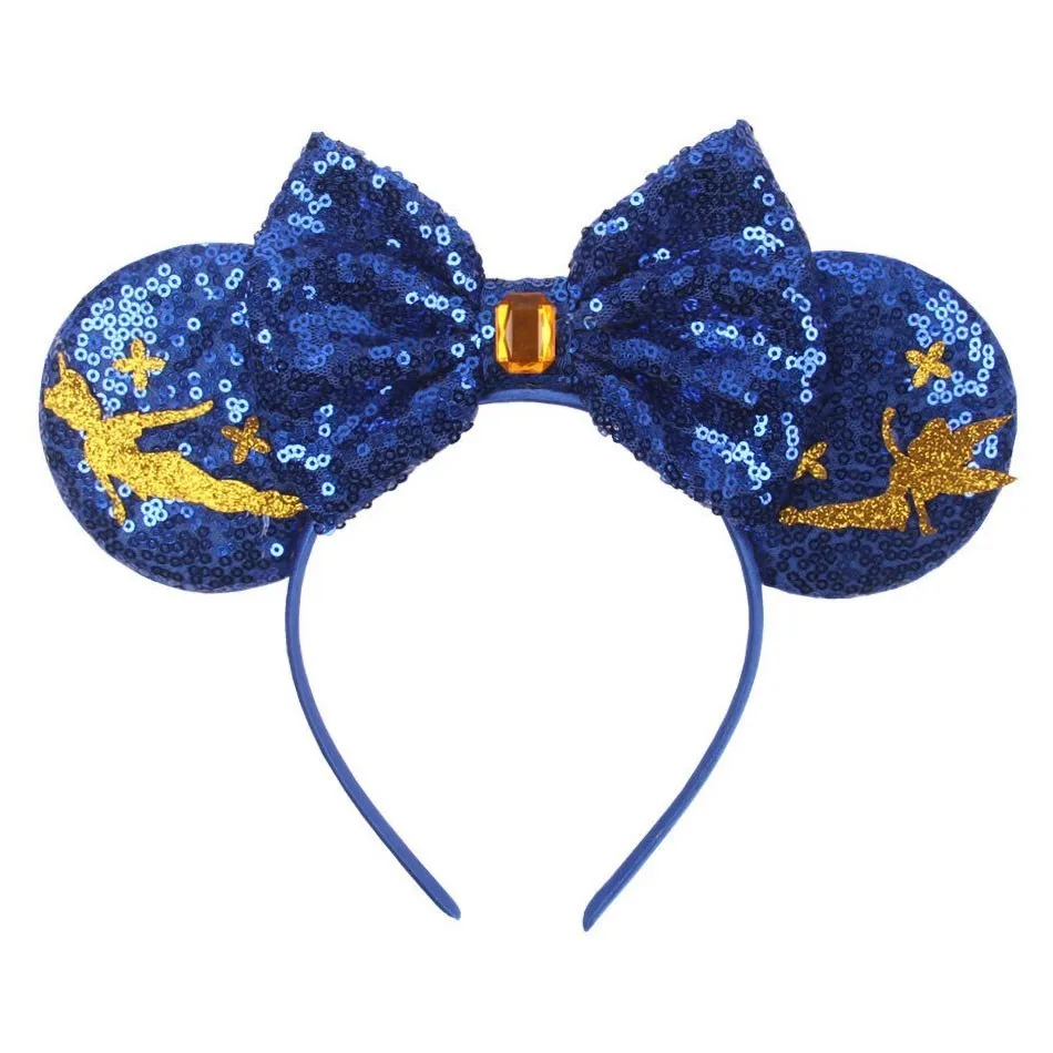 Children Headband Girls Mouse Ear Sequins Hair Accessories Baby Kids Christmas Jasmine Rapunzel Elsa Clover Hair Band