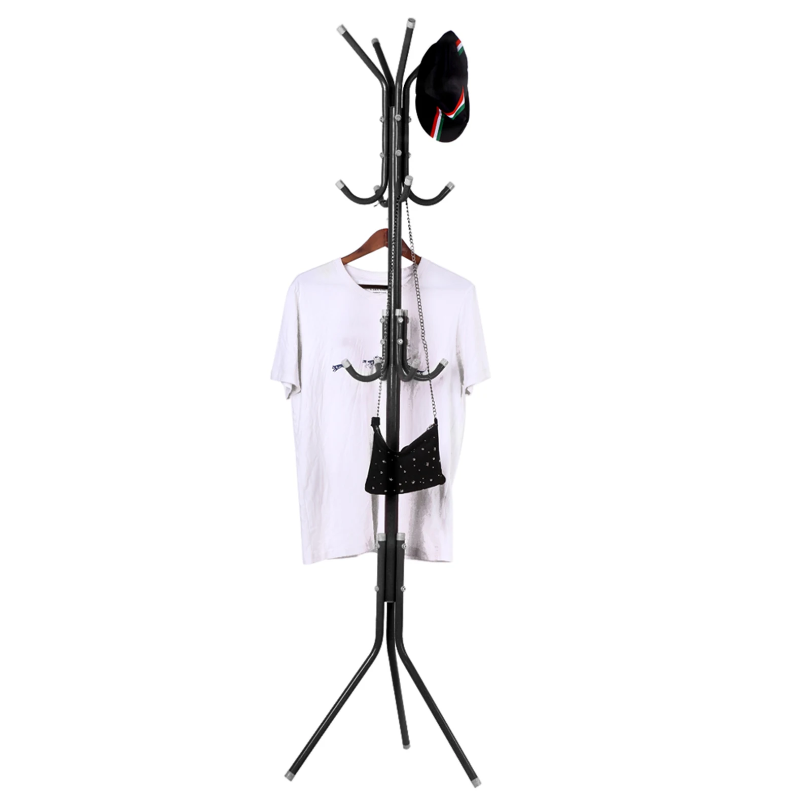 Multi Hook Metal Coat Hat Rack Tree Stand Clothes Bag Hanger Organizer for Home Bedroom Coat Clothes Stand Coat Hat Tree Stand image 3