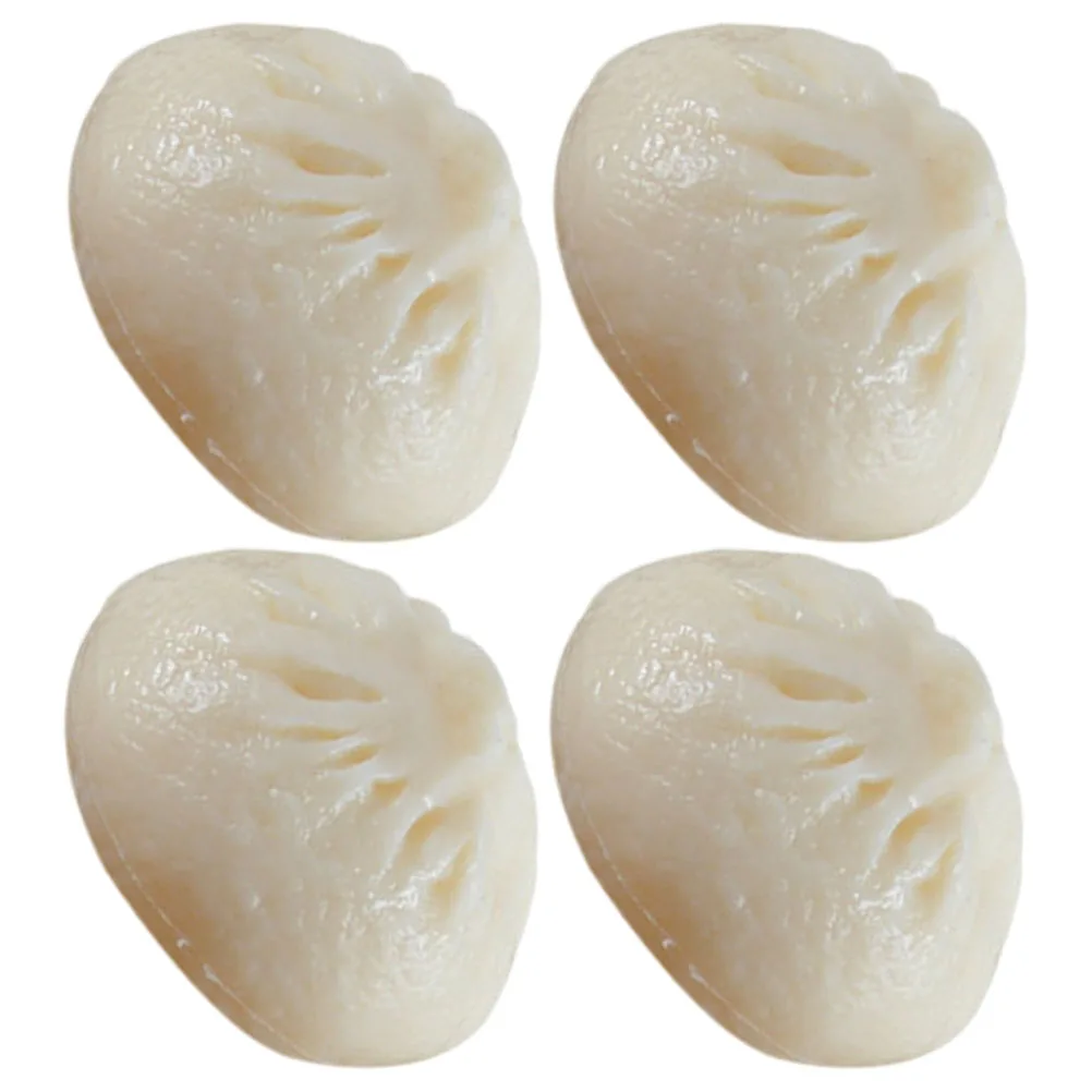 

4pcs Simulated Buns Fake Food Realistic Pvc Steamed Stuffed Bun Toy Photo Prop Decoration Kitchen Play Educational