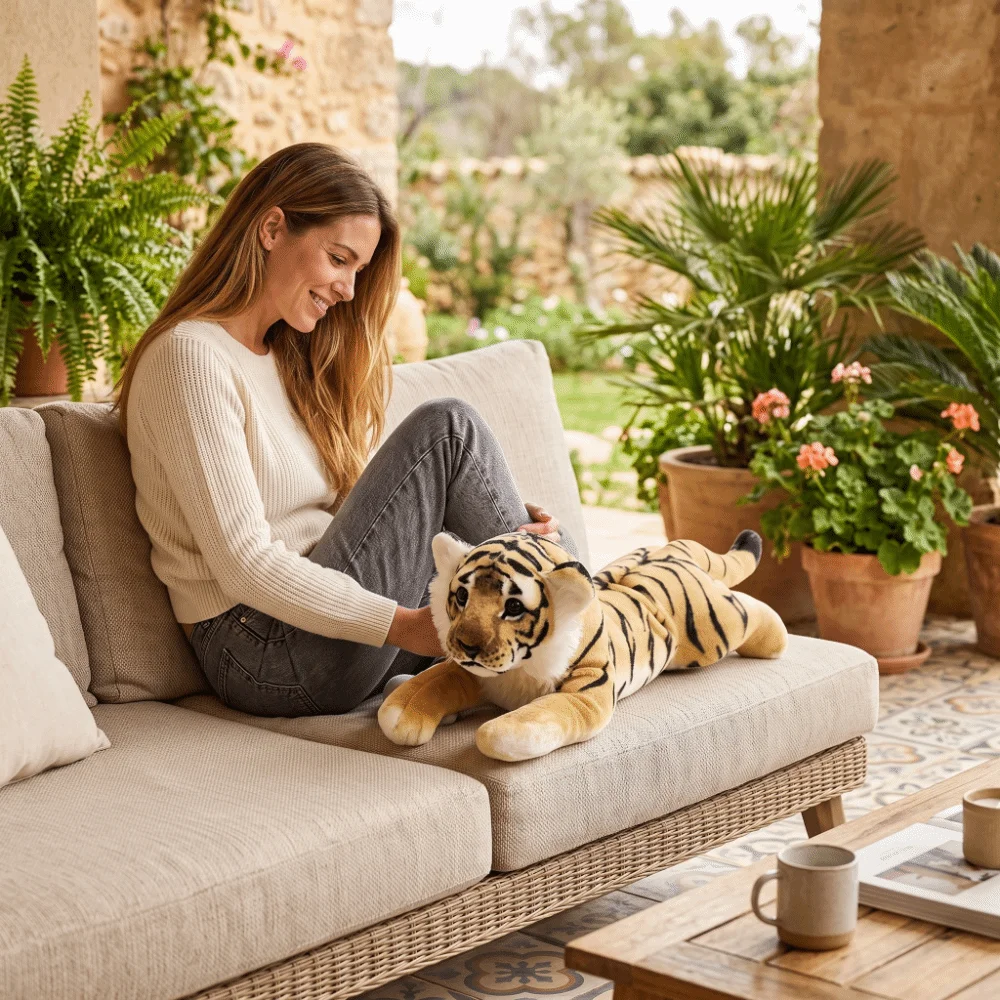 Soft Simulation Lion Plush Toys Lifelike Real Like Simulation Leopard Plush Toys Simulation lying Lying Tiger Plush Toys