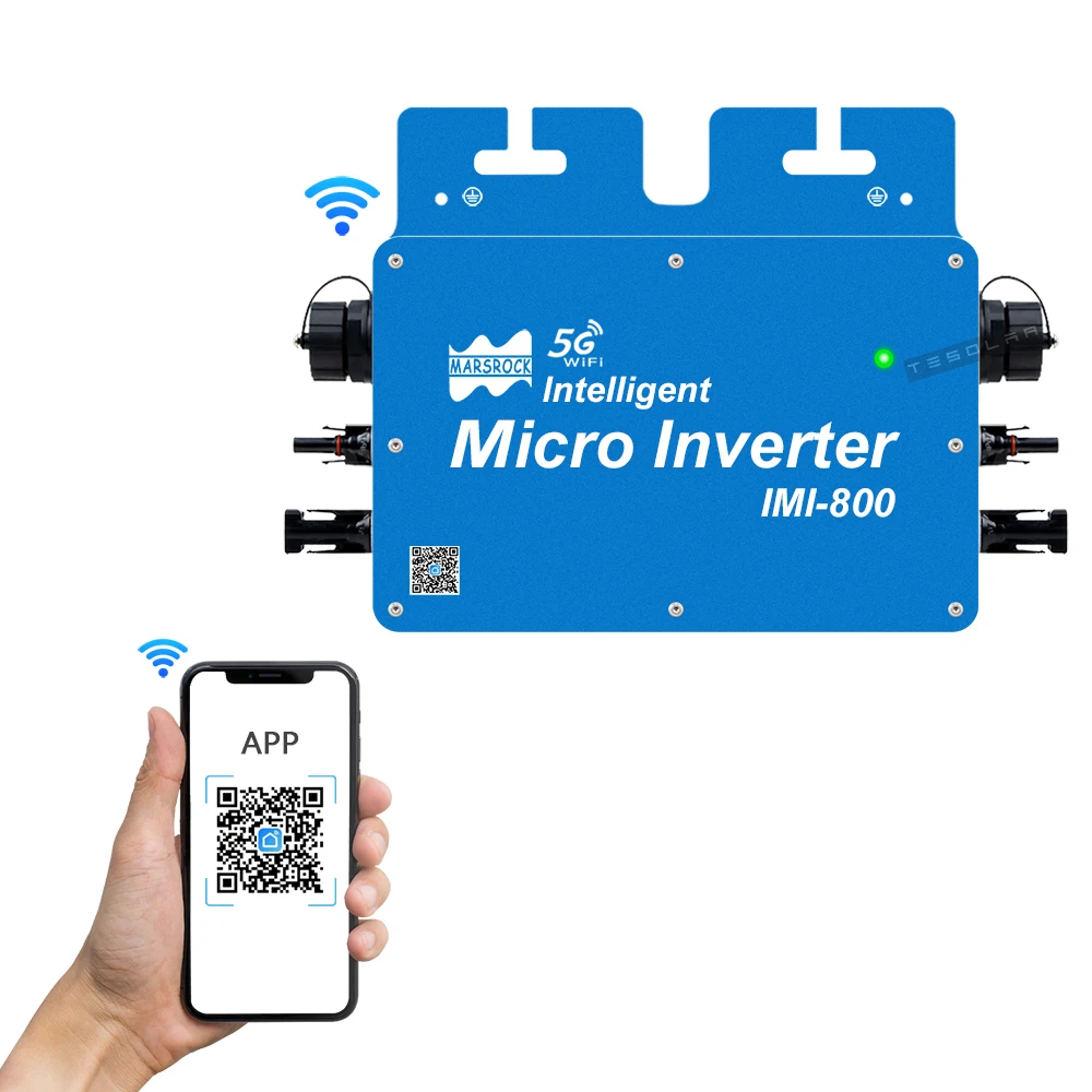 800W MPPT Solar Inverter WiFi 22-50VDC Input Smart Micro Inverter 120V 230VAC IP65 Residential For Solar Panel PV Power System