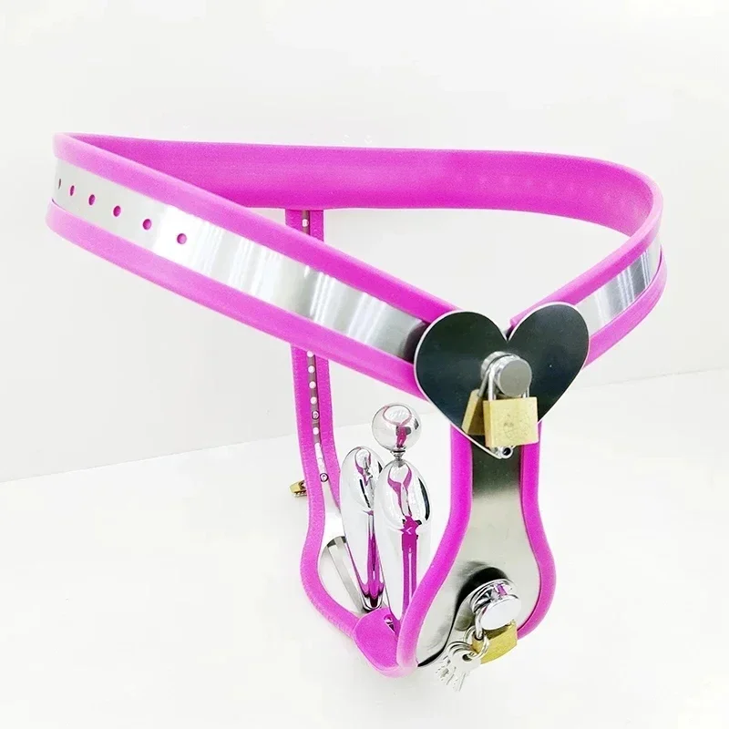 Female Chastity Belt Pants with Anal Vagina Plug Invisible Strap on Stainless Steel Chastity Device Bondage Sex Toys for Woman