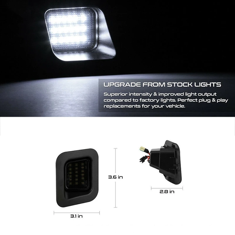 Luces LED para matrícula trasera de coche, accesorio de humo para Dodge Ram 1500, 2500, 3500, 2003-2018