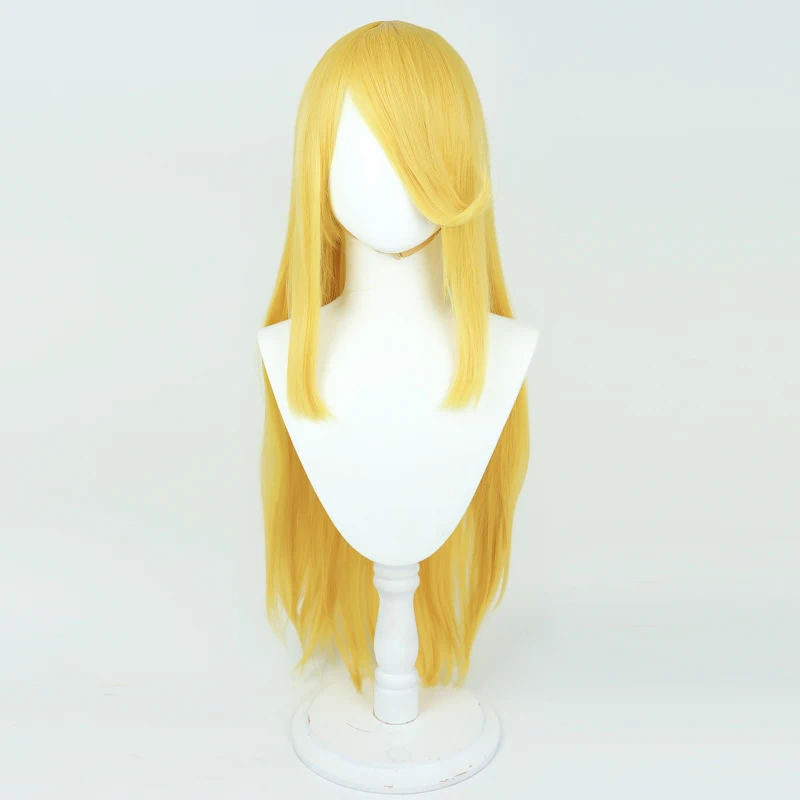 Mythra Hikari Xenoblade 2 Cosplay Wig Yellow 80cm Long Straight Heat Resistant Synthetic Hair Halloween Party Carnival + Wig Cap