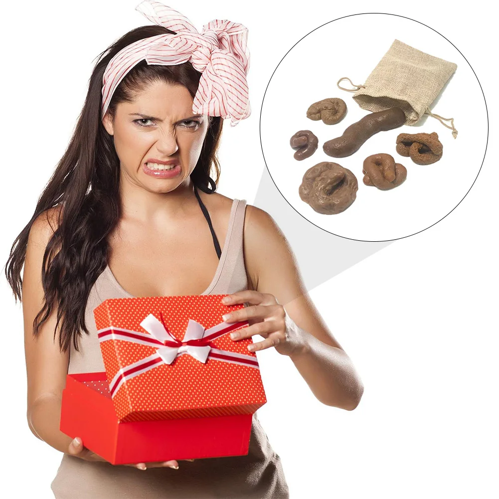 

6Pcs/Set Plastic Fake Dog Poo Prank Props Funny Toy Simulation Poop Poop Toys Different Shapes for Halloween April Fools Day