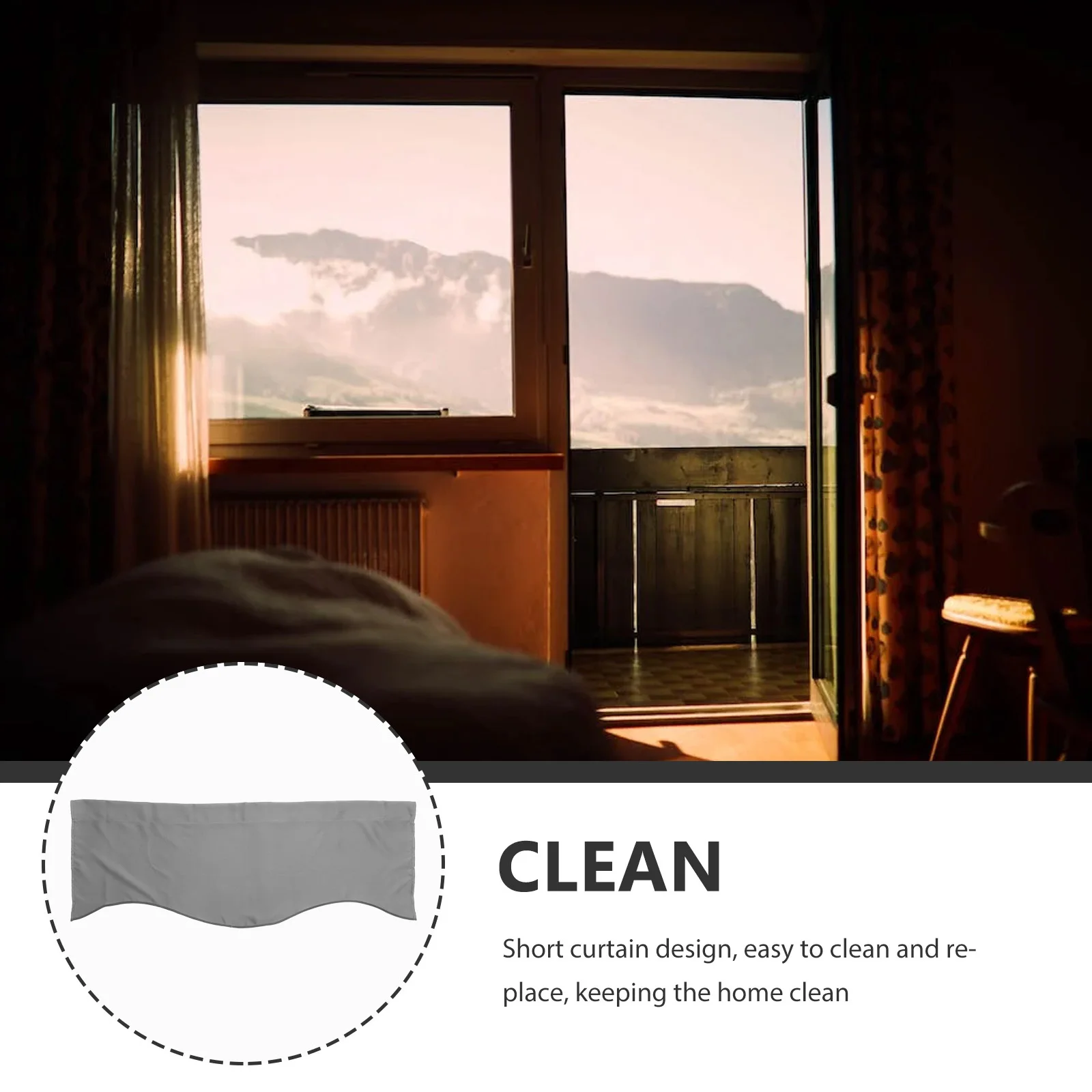 Rideaux occultants pour fenêtre courte, pour cuisine, chambre à coucher, salon, cantonnière de ferme, demi-rideaux bloquant la lumière