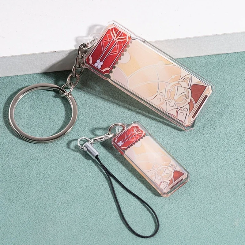 Honkai:Star Rail Cosplay Props Star Rail Pass/Special Pass Ticket Acrylic Figure Keychains Metal Holder Key Ring Jewelry Gifts