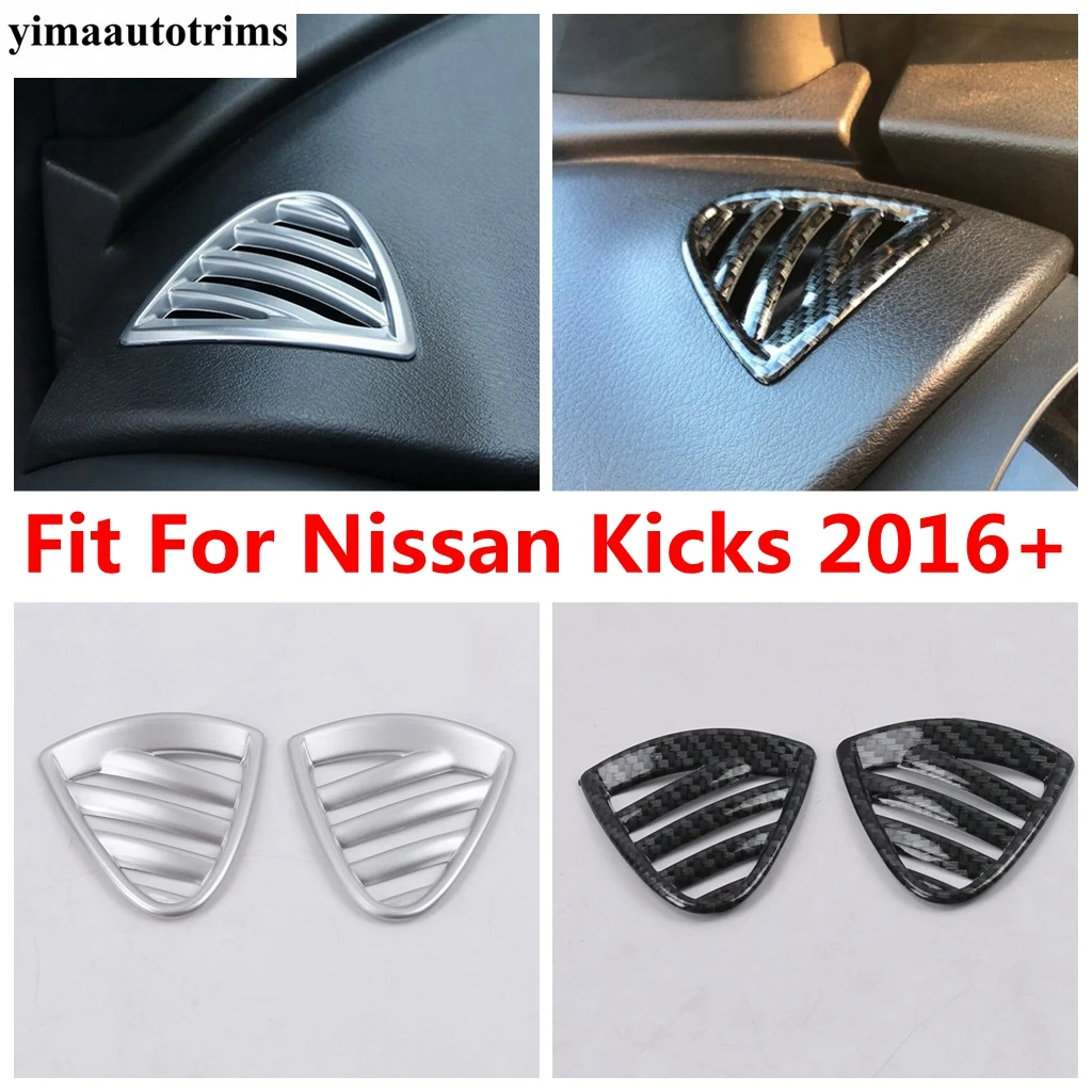 

Dashboard Air AC Conditioning Outlet Vent Frame Decoration Cover Trim For Nissan Kicks 2016 - 2024 ABS Carbon Fiber Accessories