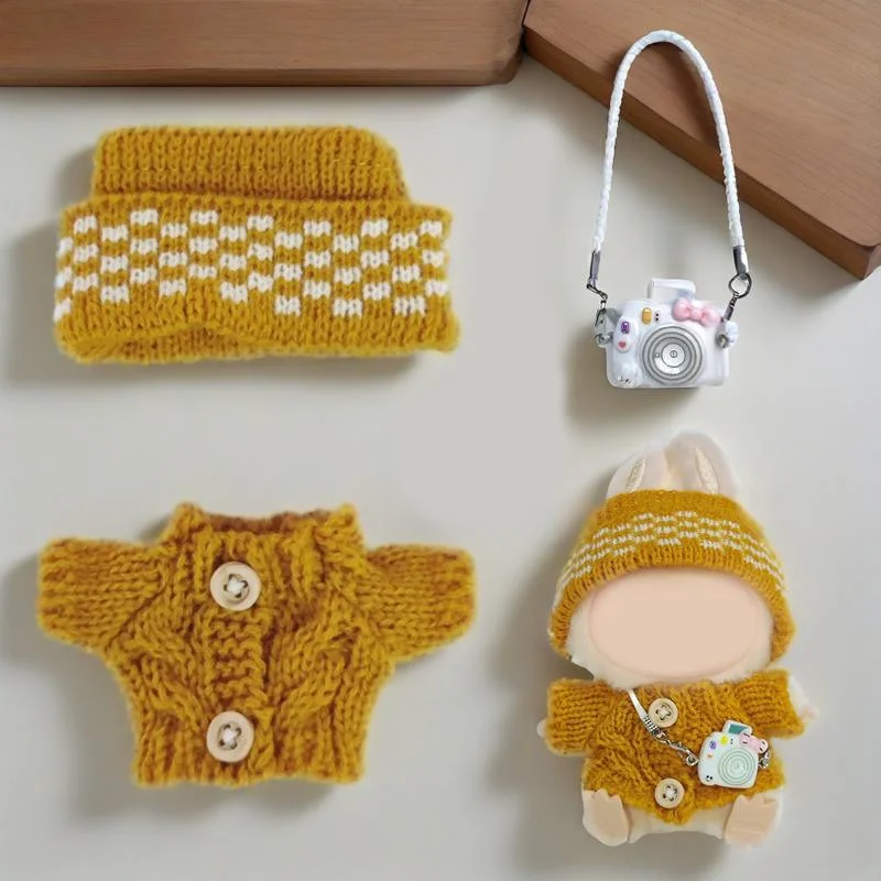 Per vestiti carini Labubu Gonna stile gotico di moda Vestiti per bambole Labubu Ciondolo Gonna piccola 15/17 cm Bambola di peluche universale